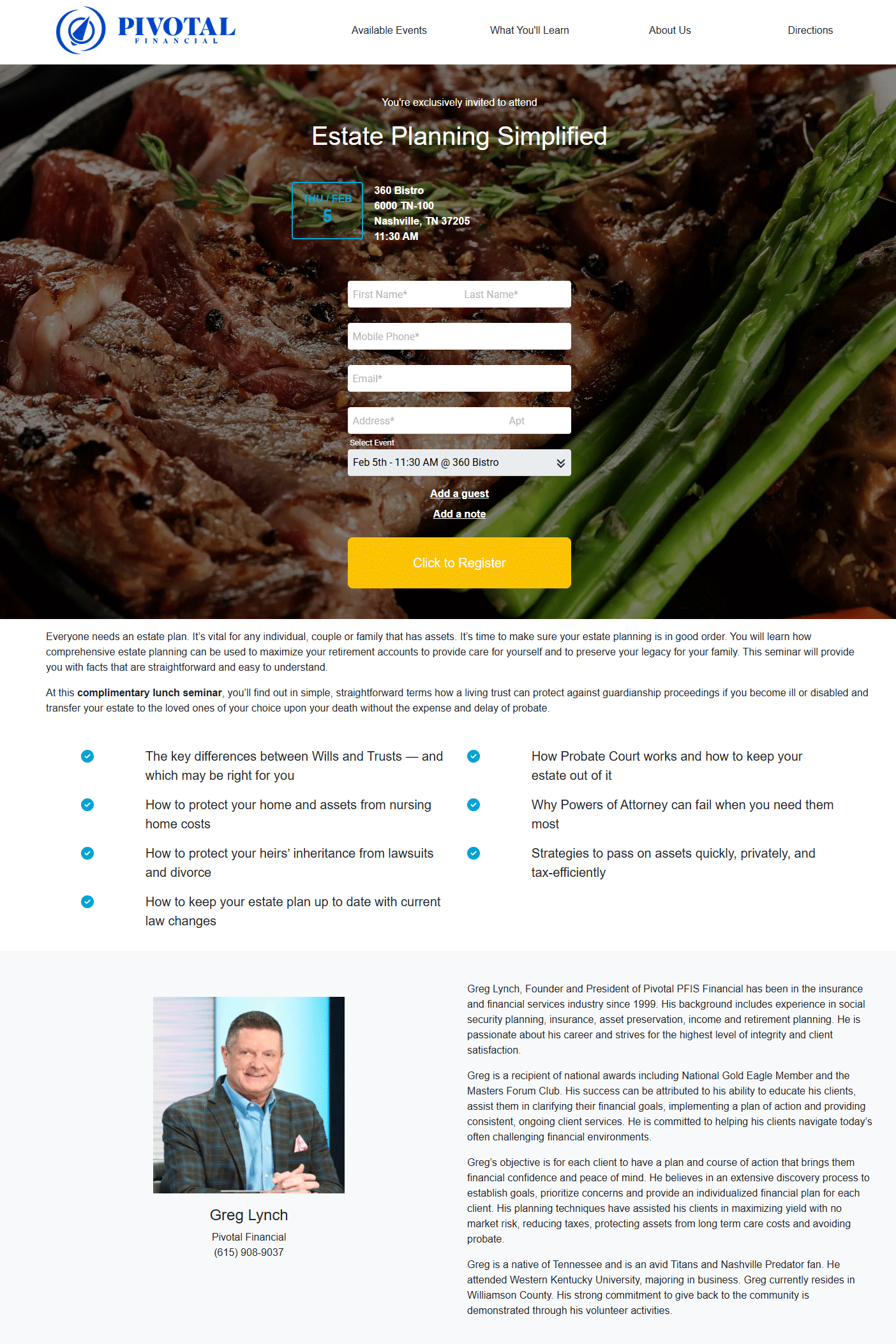 Estate Planning Simplified flyer - PFIS Financial